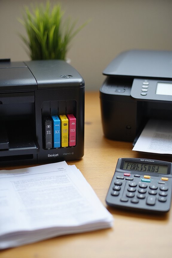 cost comparison inkjet vs laser