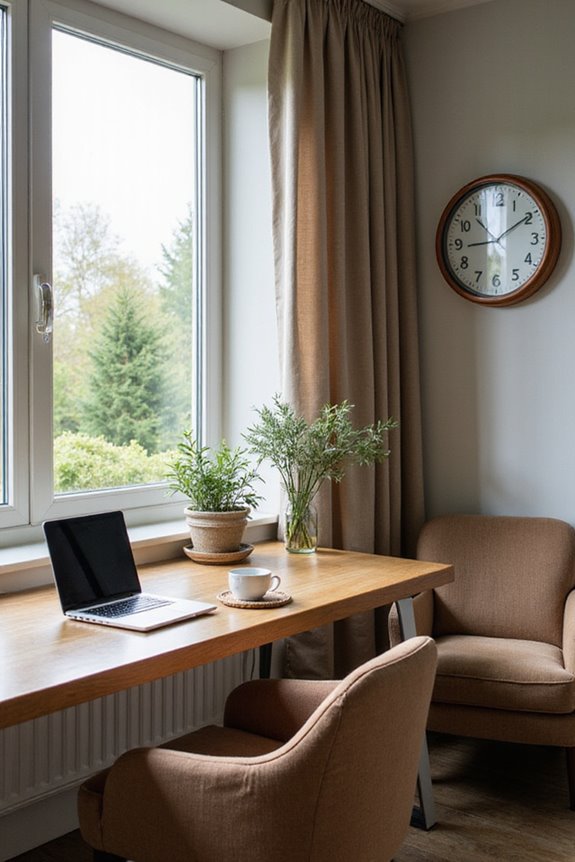 ergonomic biophilic minimalist workspace