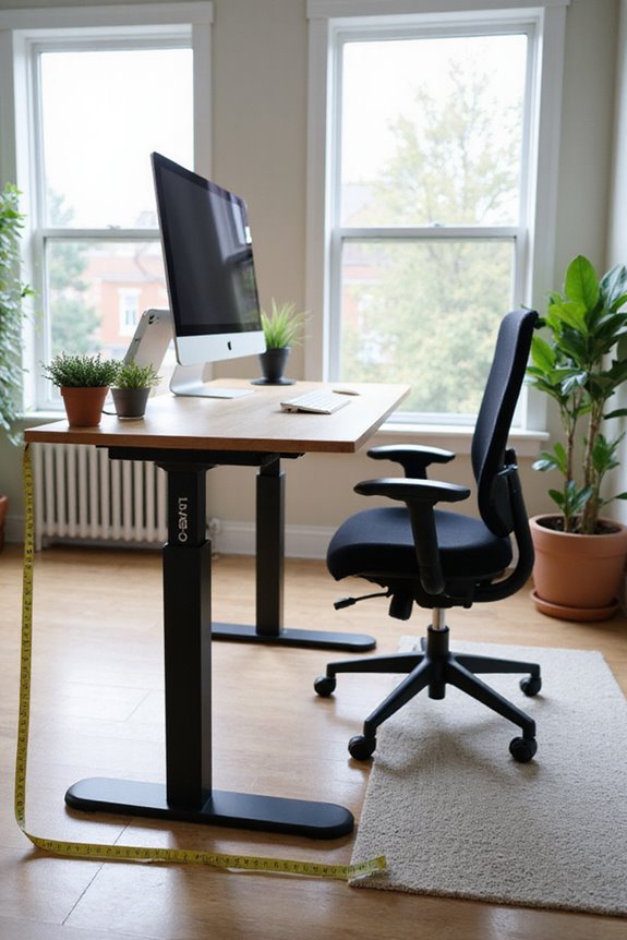 ergonomic standing desk setup