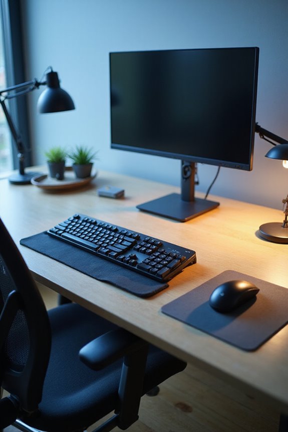 ergonomic workspace promotes comfort